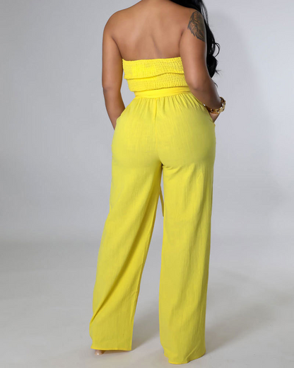 Tube Top High Waist Jumpsuit