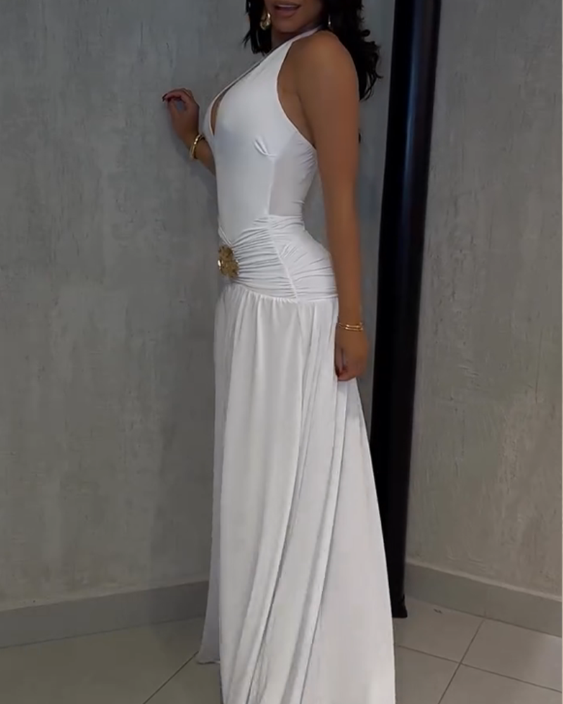 Halter Neck Slit Dress (Pre-Sale)