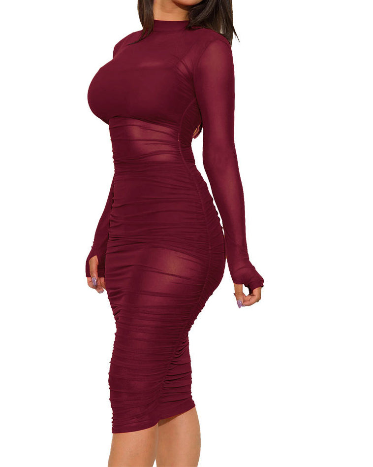 Mesh See-Through Three-Piece Suit