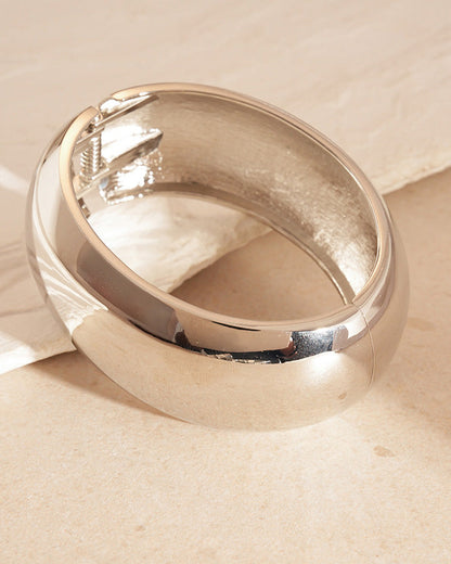 Wide Metal Geometric Bracelet