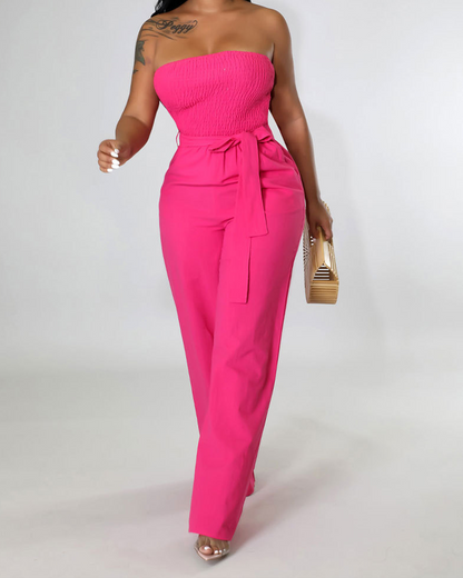 Tube Top High Waist Jumpsuit
