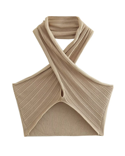 Crossover Knit Skirt Set