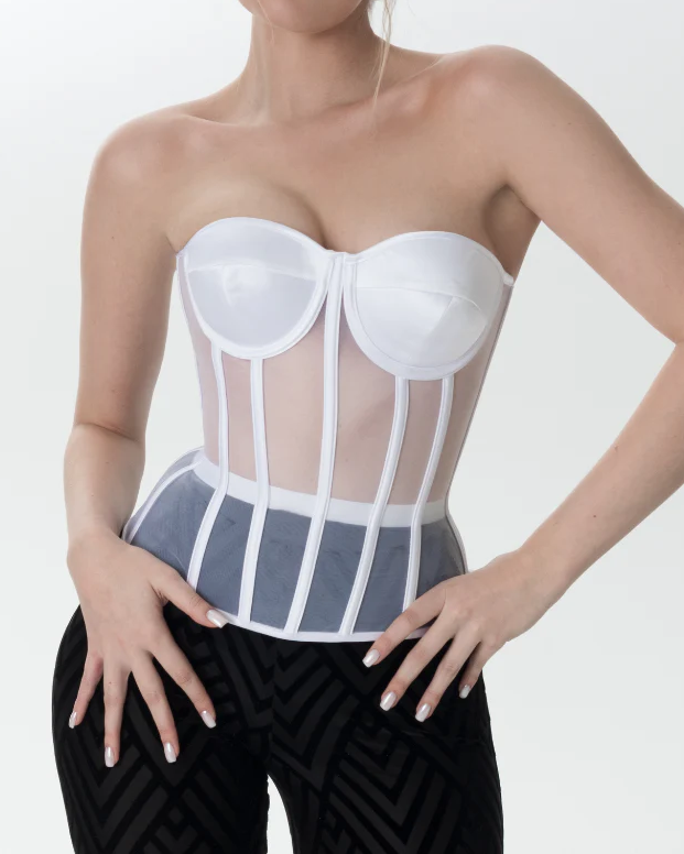 Double-Layer Breathable Mesh See-Through Herringbone Bra