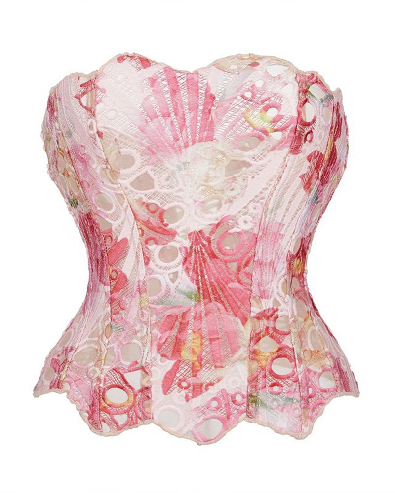 Irregular Lace Mesh Corset