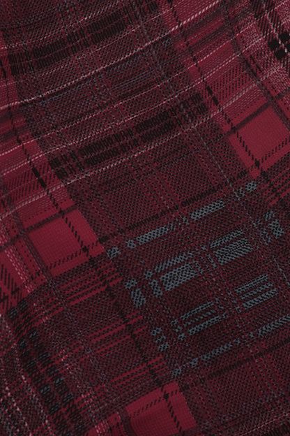 Plaid Asymmetrical Cowl Neck Cami Corset