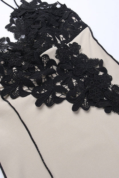 Deep V Halter Bodycon Mini Dress