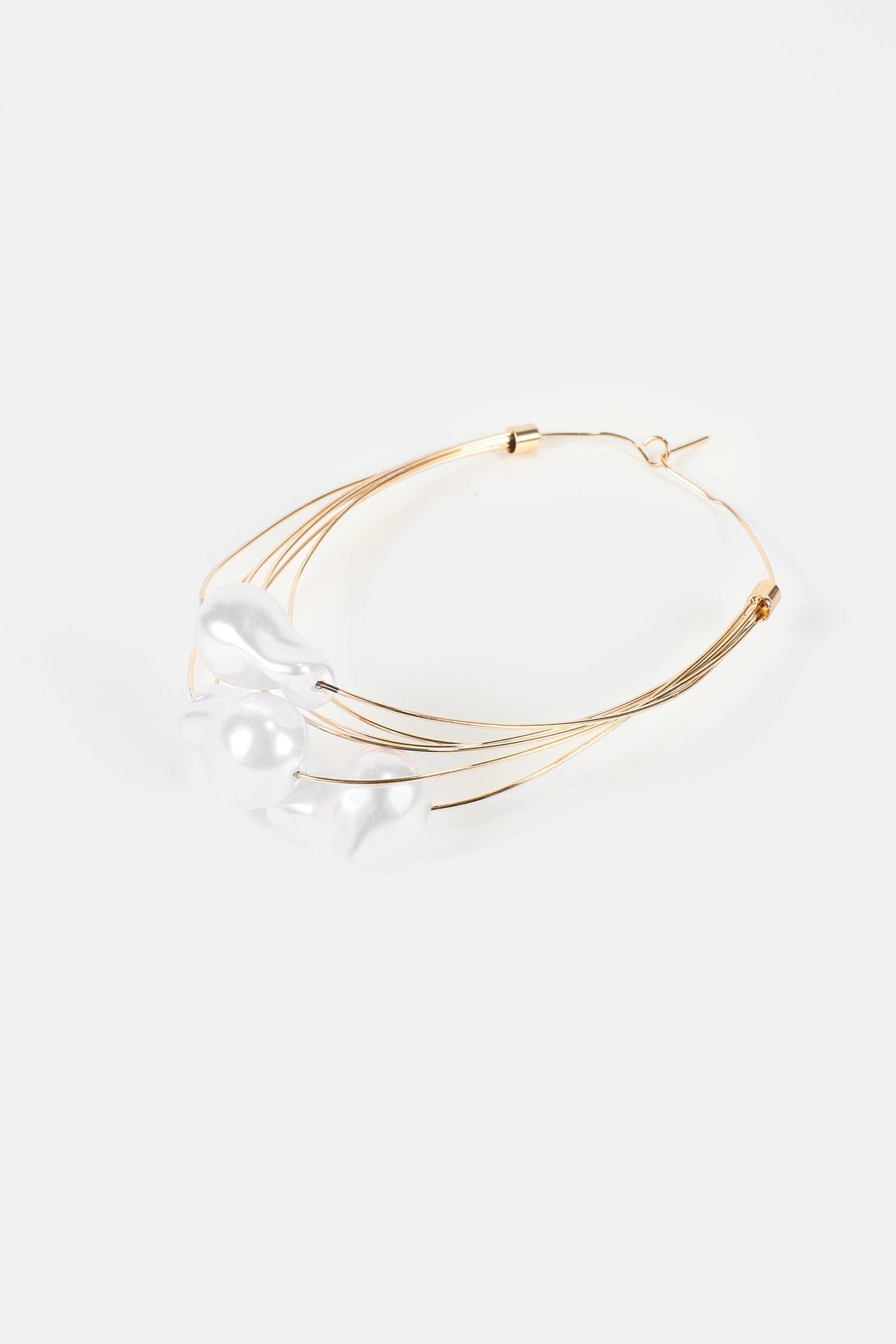 Pendientes de metal con perlas de imitación 