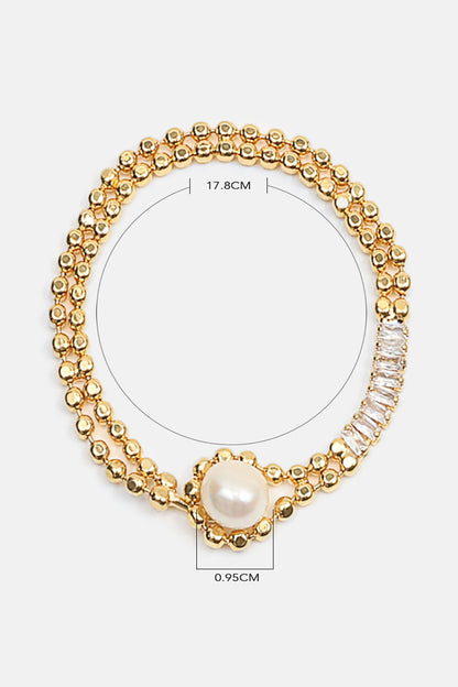 Pulsera de cuentas de perlas falsas 