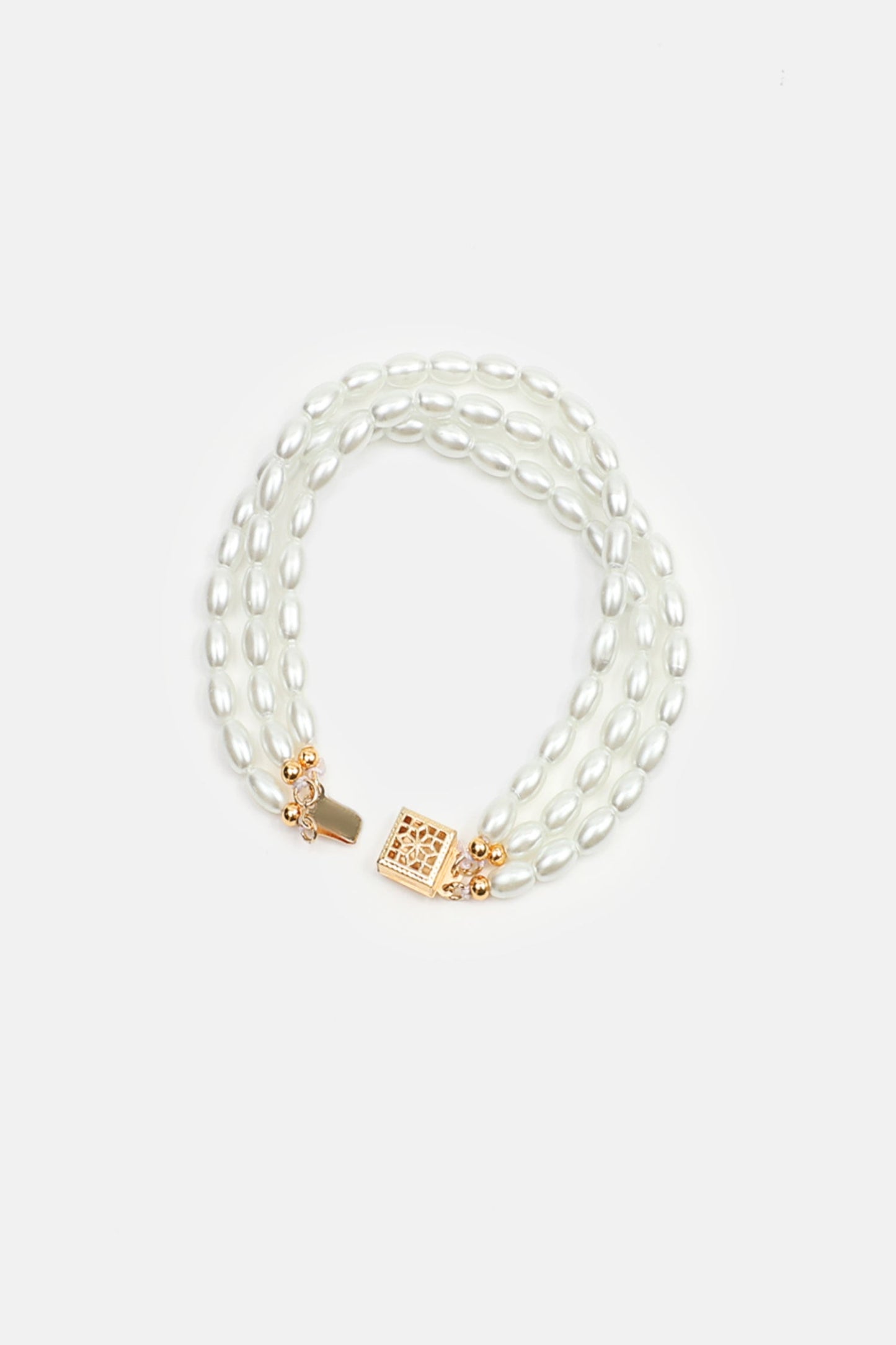 Pulsera de cuentas de perlas falsas 