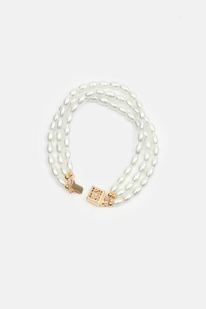 Pulsera de cuentas de perlas falsas 