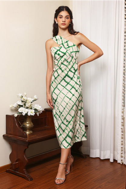 Vestido midi asimétrico sin espalda 