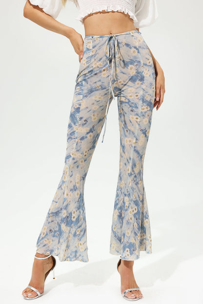 Pantalones acampanados estampados 