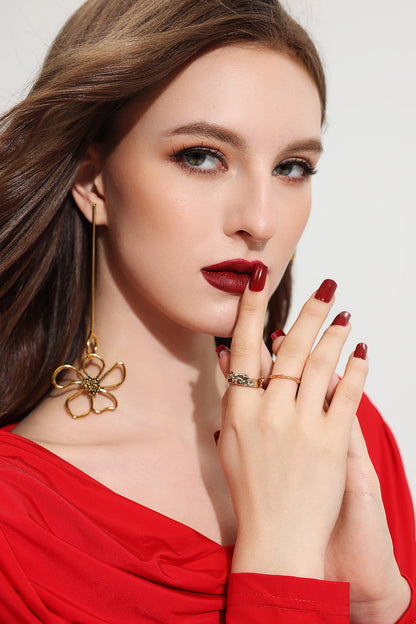 Juego de anillos de metal con diamantes falsos 