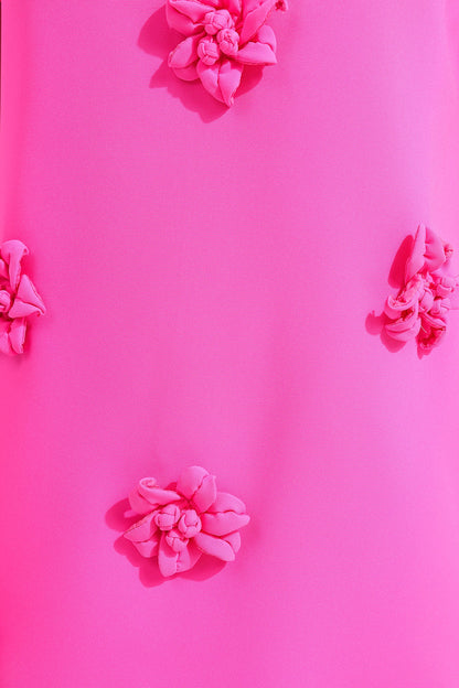 Minivestido de manga corta con estampado floral 3D 