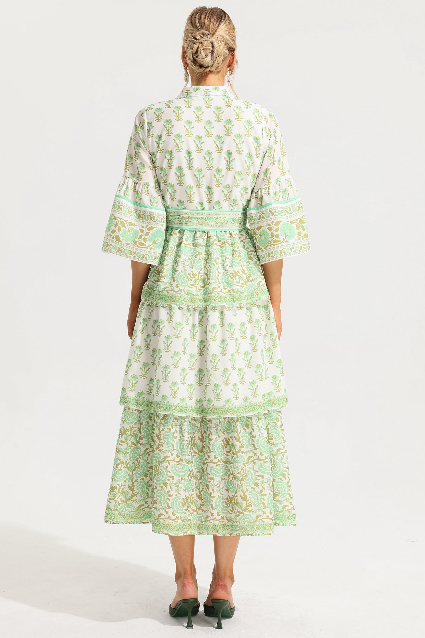 Vestido midi de cachemira con botonadura sencilla 