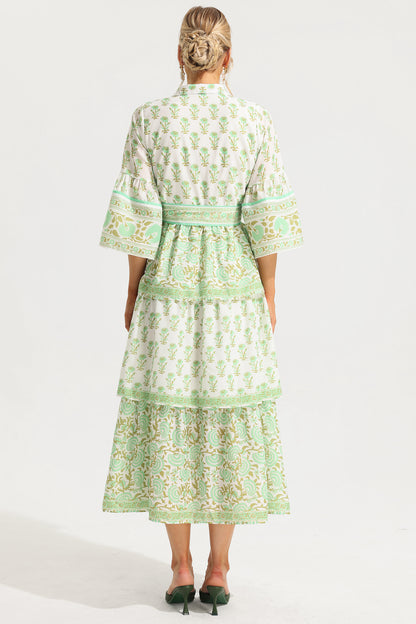 Vestido midi de cachemira con botonadura sencilla 