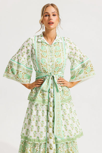 Vestido midi de cachemira con botonadura sencilla 