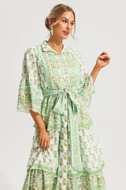 Vestido midi de cachemira con botonadura sencilla 