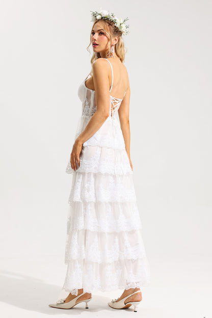 Vestido largo sin mangas con escote en forma de corazón y lentejuelas 