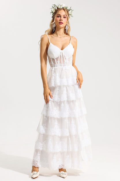 Vestido largo sin mangas con escote en forma de corazón y lentejuelas 