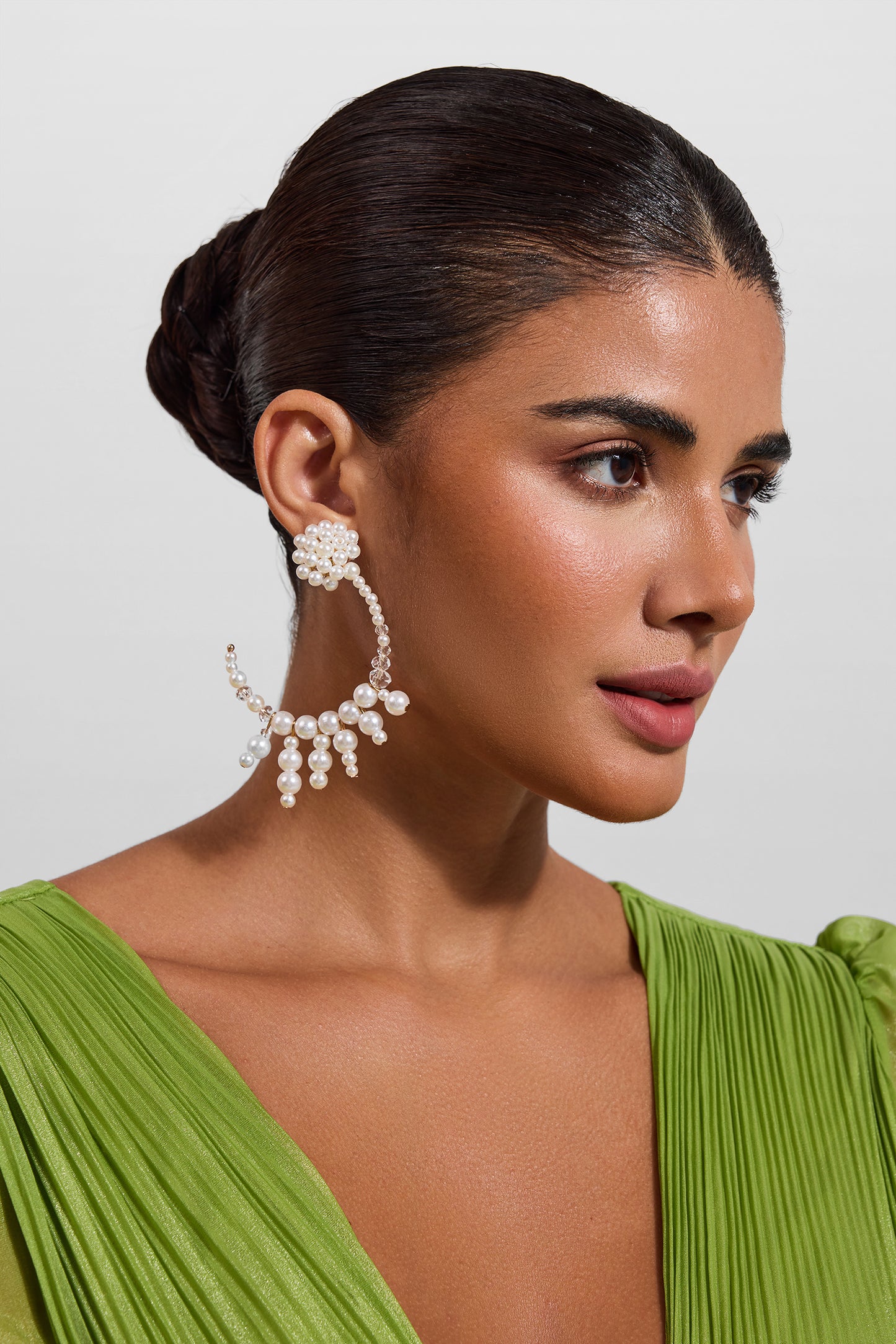 Pendientes de perlas artificiales de forma irregular 