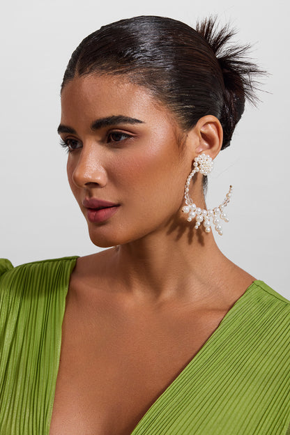 Pendientes de perlas artificiales de forma irregular 