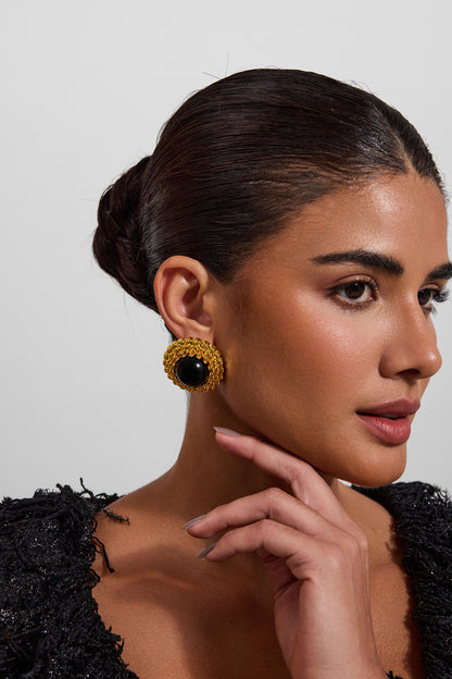 Pendientes redondos de metal 