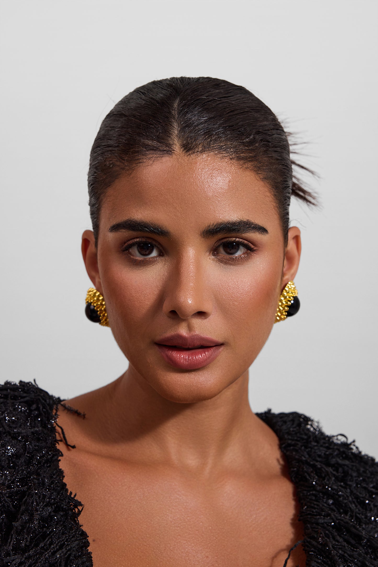 Pendientes redondos de metal 