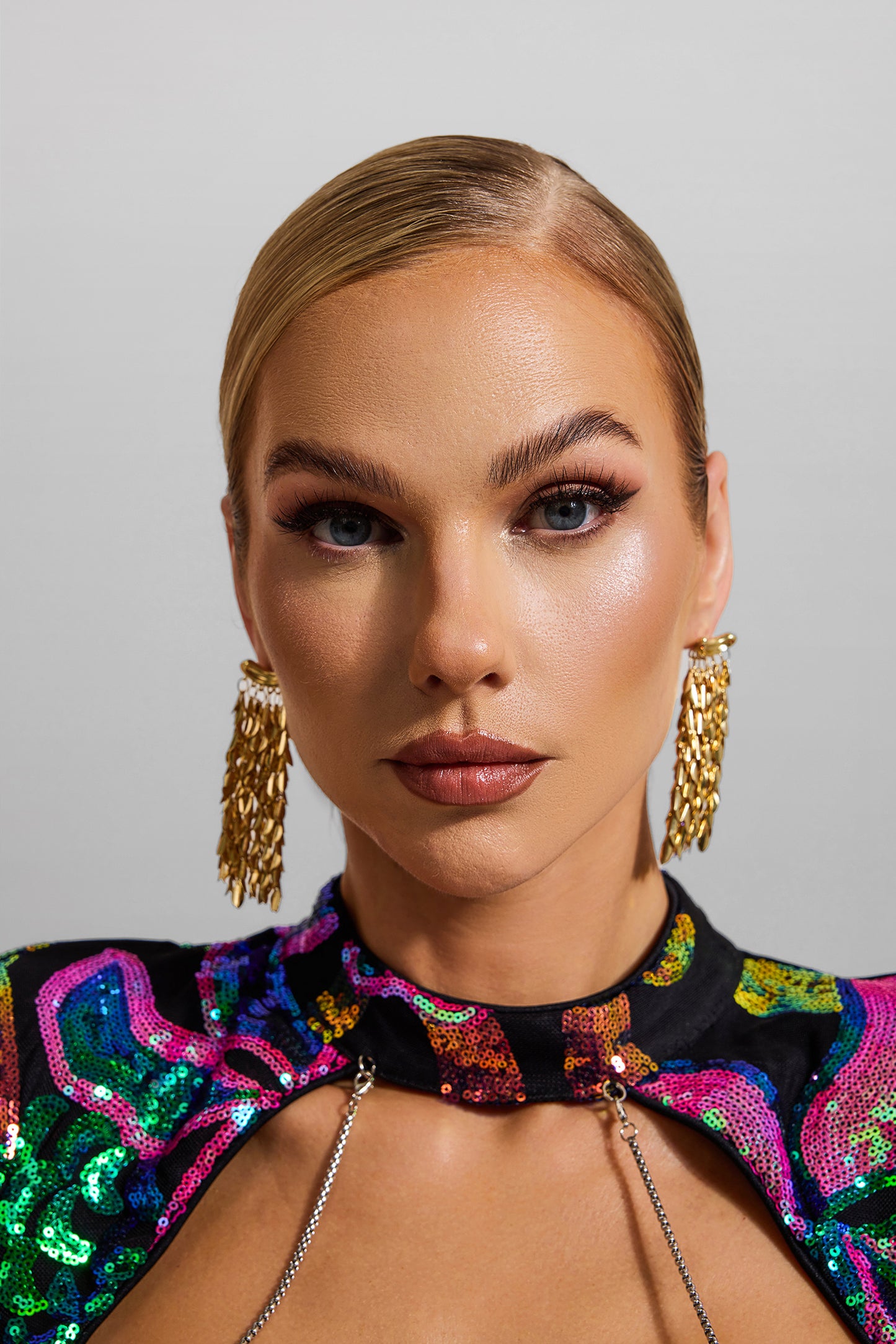 Pendientes de borlas de trigo dorado 