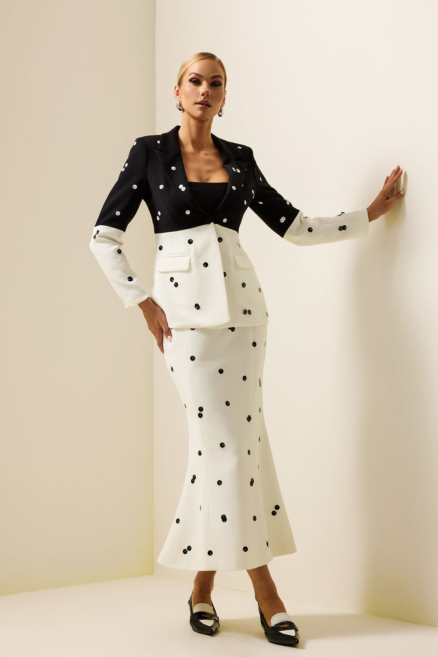 Falda de sirena de cintura alta con lentejuelas 