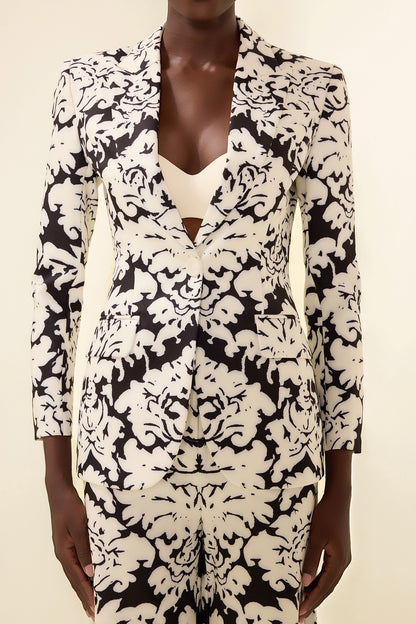 Conjunto de top con hombreras florales y pantalón de cintura alta 