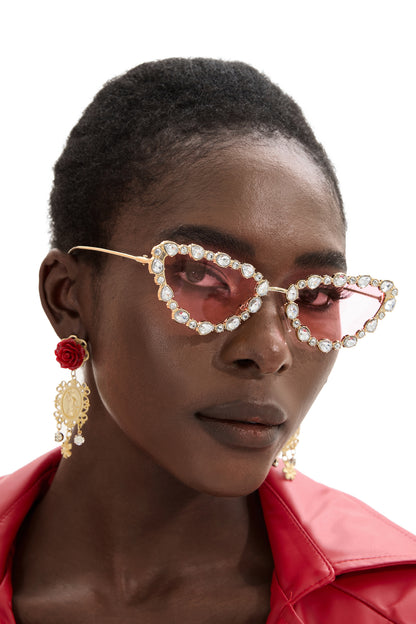 Gafas ovaladas con cristales de imitación 