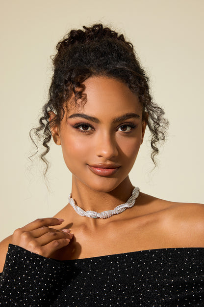 Collar envolvente con diamantes de imitación 