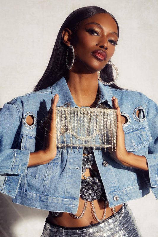 Rhinestone Fringe Handbag