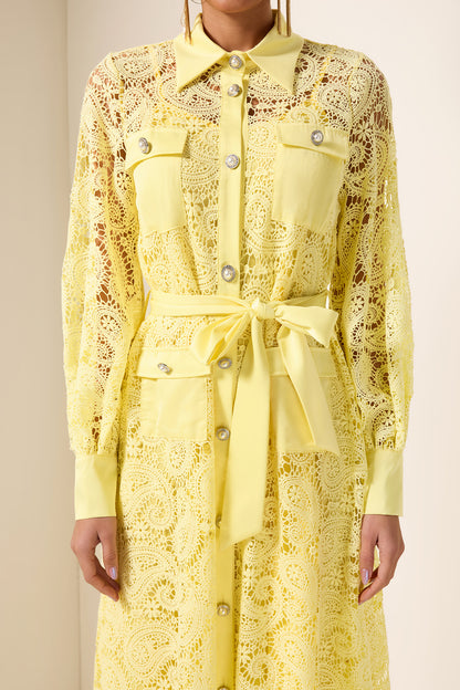 Vestido midi con bolsillo bordado liso 