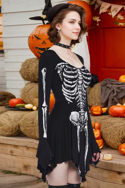 Masquerade Skull Graphic Mini Dress