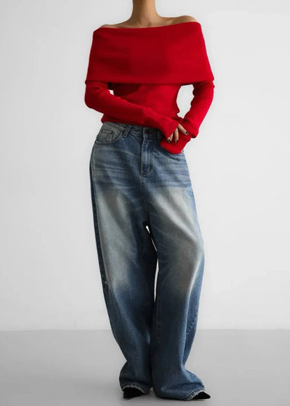 Chic Off-Shoulder Knit Top