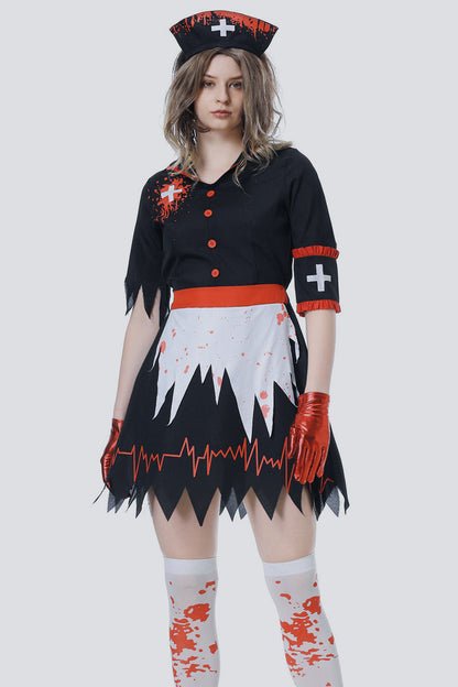 Halloween Bloody Nurse Cosplay Mini Dress