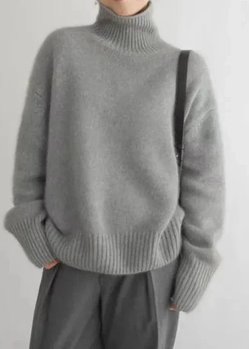 Cozy Grey Turtleneck Sweater - Chic Comfort