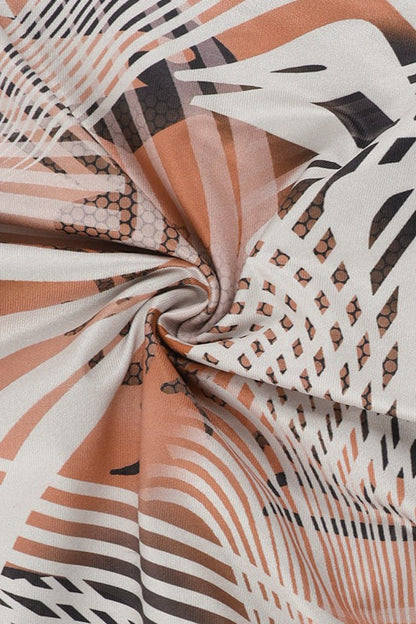 Backless Zebra Halter Cowl Neck Mini Dress