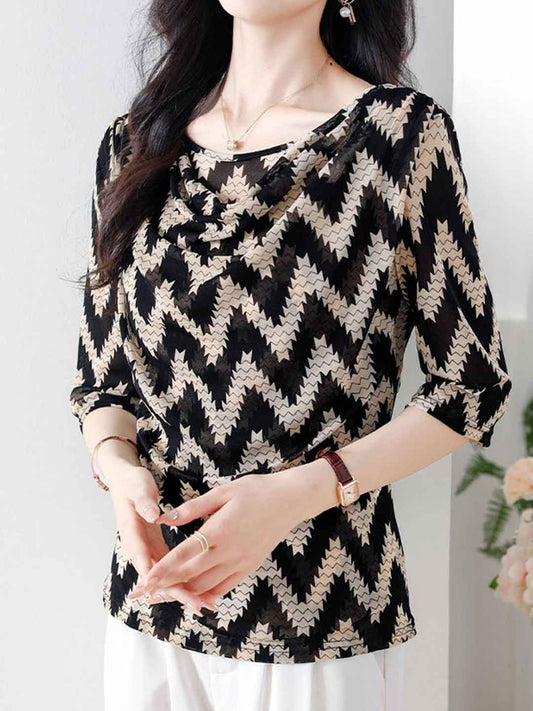 Sydney Slim Crew Neck Chiffon Top