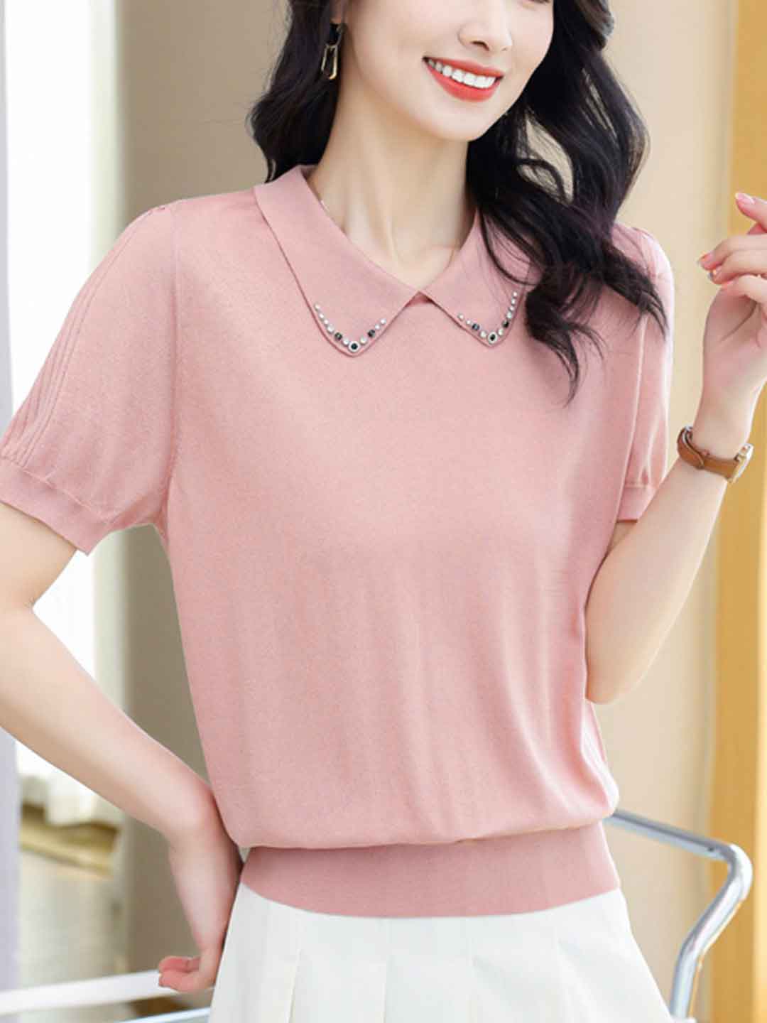 Victoria Loose Lapel Knitted Top