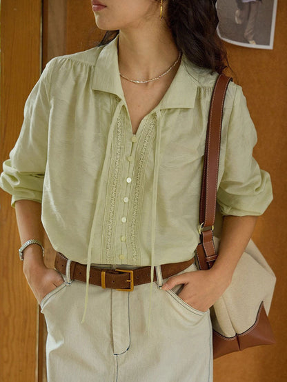 Zoe Vintage V-Neck Lace Shirt