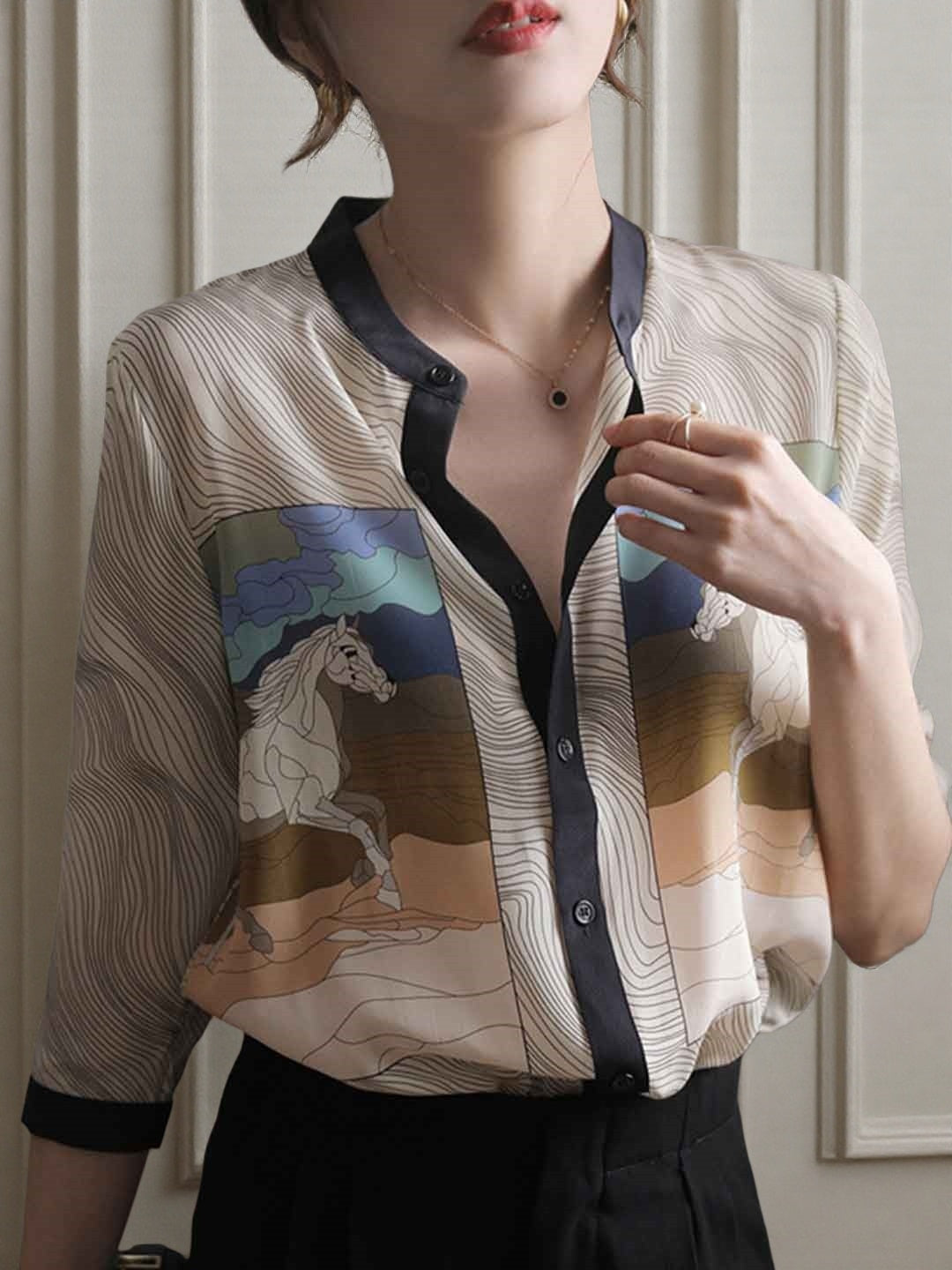 Victoria Vacation Loose Printed Shirt