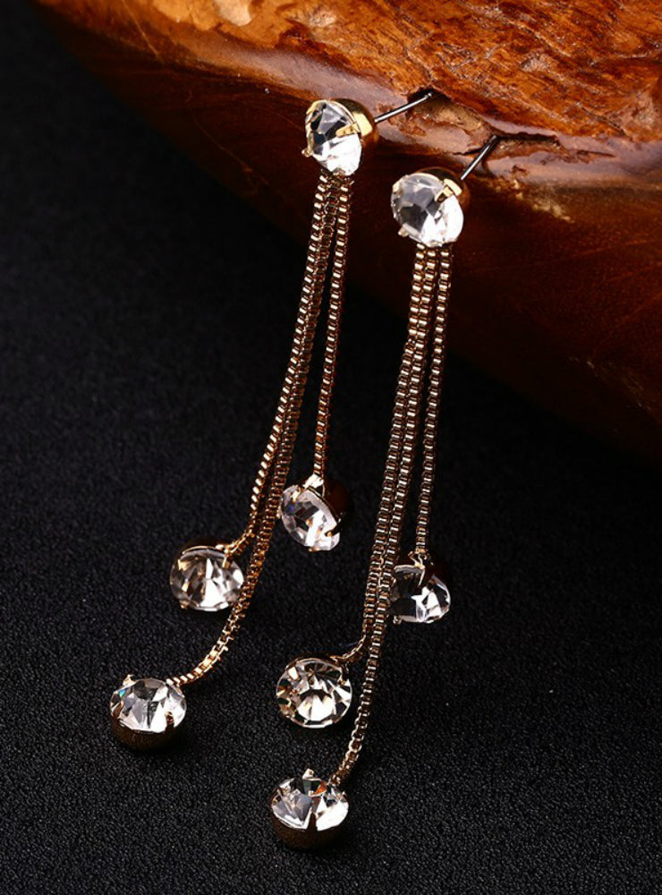 Tassel Rhinestone Earrings with Unique Personality