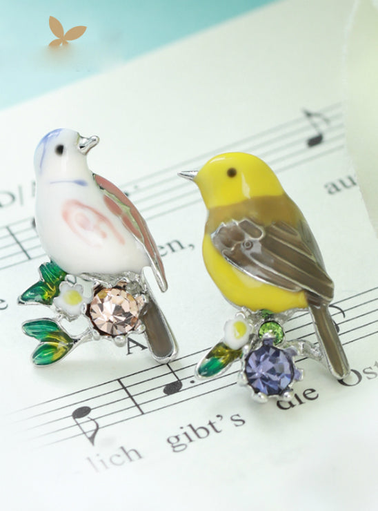 Lovely Bird Rhinestone Earrings