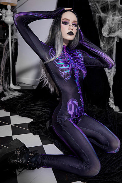 Gothic Street Print Long Sleeve Top Pants Two Pieces Set