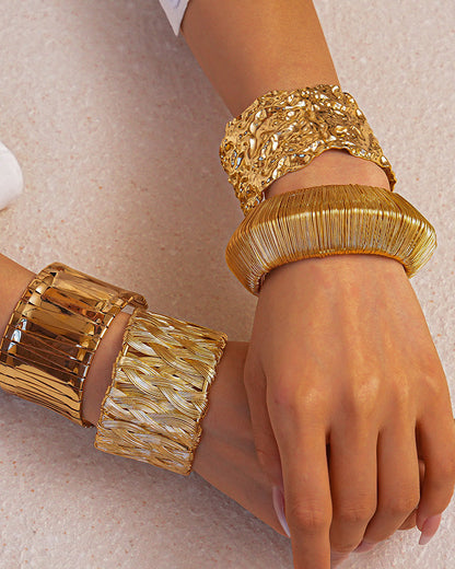 Metal Braided Wrap Cuff Bracelet