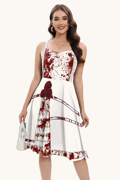 Halloween Bloodstain Digital Print Cami Maxi Dress