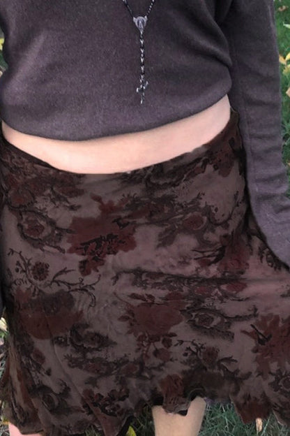 Fashion Mesh Lettuce Hem Skirt